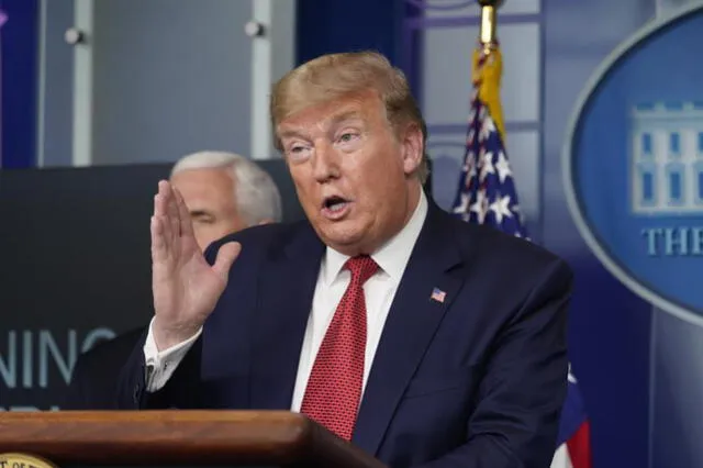 Donald Trump, presidente de Estados Unidos, en conferencia. Foto: AFP.
