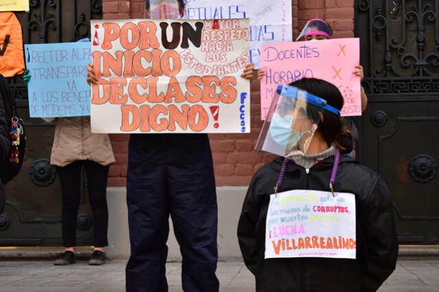 Protesta estudiantes Universidad Nacional Federico Villarreal