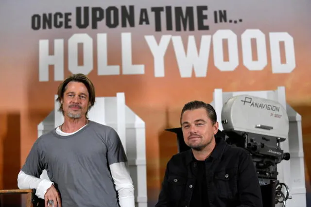 Brad Pitt y Leonardo DiCaprio en el rodaje de "Érase una vez en Hollywood".