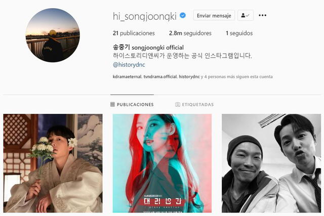 Perfil en Instagram de Song Joong Ki. Foto: captura @hi_songjoongki