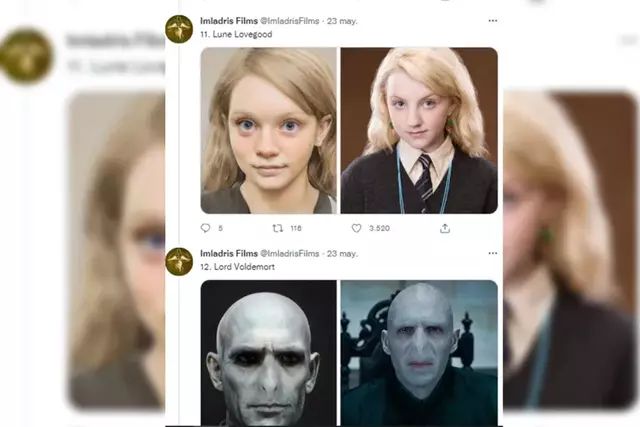 Harry Potter: utilizaron inteligencia artificial para dibujar a Voldemort,  Hermione, Ron y otros personajes de la saga como si fueran bebés