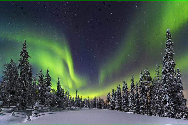 La aurora boreal en Finlandia