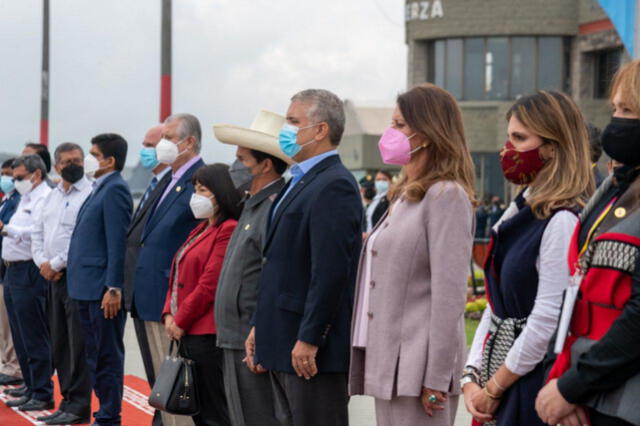 Ministros Cevallos, Carrasco y Maúrtua coincidieron en el reciente viaje a Colombia acompañando al presidente Castillo. Foto: Andina.