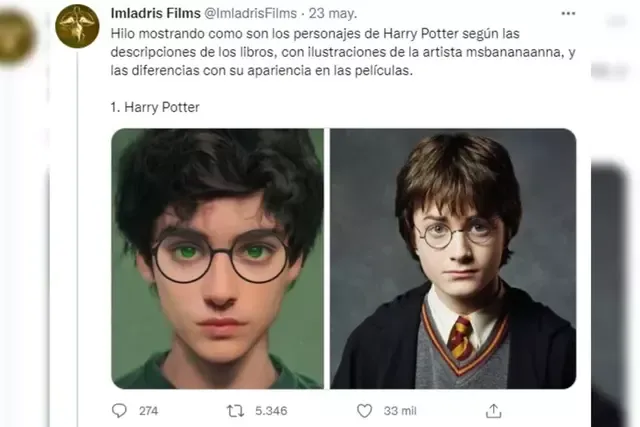 Harry Potter en los libros y la película