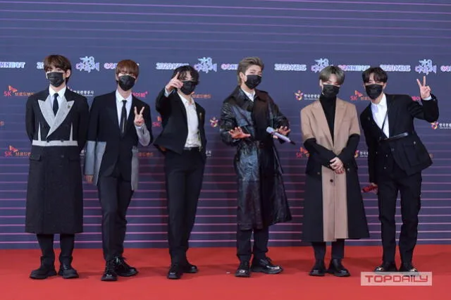 BTS en la alfombra roja del KBS Song Festival 2020. Foto: Top Daily