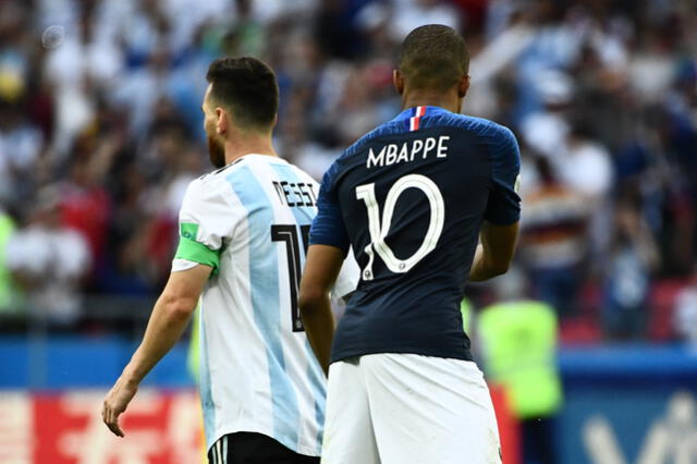 Lionel Messi y Kylian Mbappé en Rusia 2018. Foto: AFP