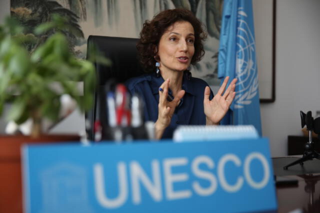 La directora general de la UNESCO, Audrey Azoulay, visita Pekín. Foto: EFE