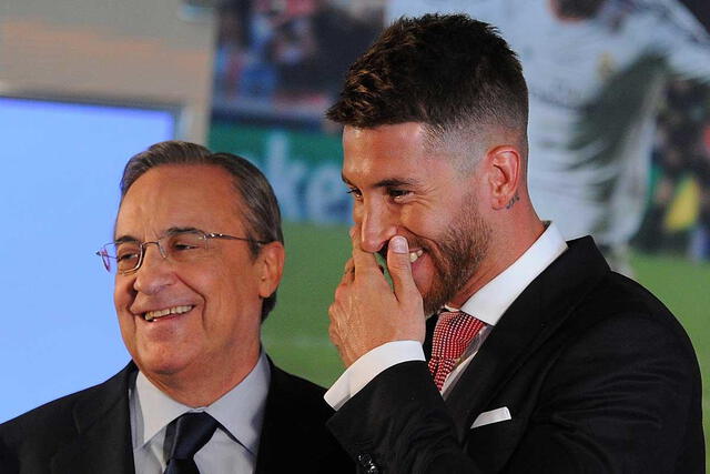 Sergio Ramos y Florentino Pérez. Foto: EFE