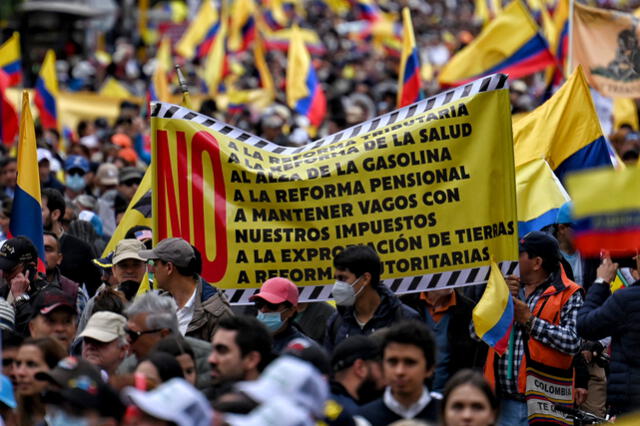 Manifestaciones en Colombia. Foto: AFP   