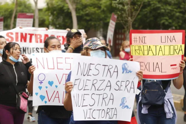  Marcha contra las mafias de cobros de cupos y los asesinatos de trabajadores sexuales. Foto: Carlos Contreras    