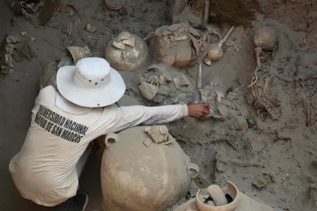 En la tumba se encontraron restos de seis personas, así como de animales y otros objetos valiosos. Foto: EFE   