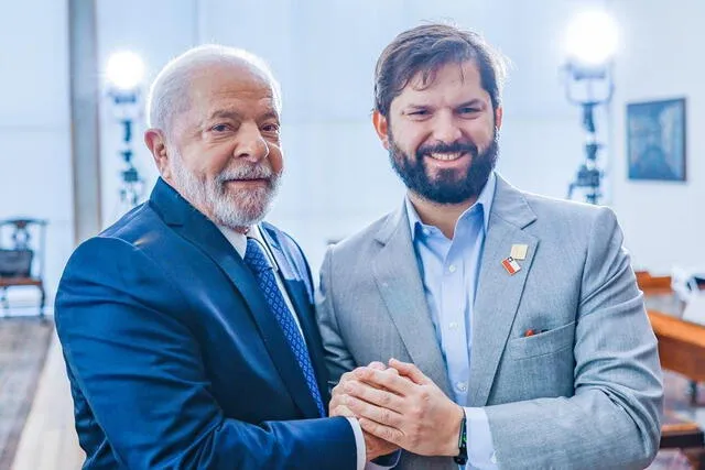 Boric habló sobre los avances de su gobierno y espera que pueda trabajar de la mano con los demás países para sacar hacia adelante a América del Sur. Foto: Twitter/Lula da Silva.