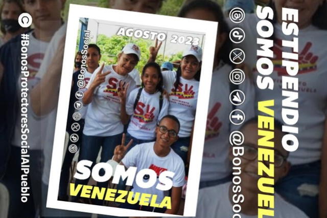  El Bono Chamba Juvenil y Somos Venezuela comenzó a repartirse desde el último viernes 18 de agosto. Foto: Bonos Protectores Social Al Pueblo 