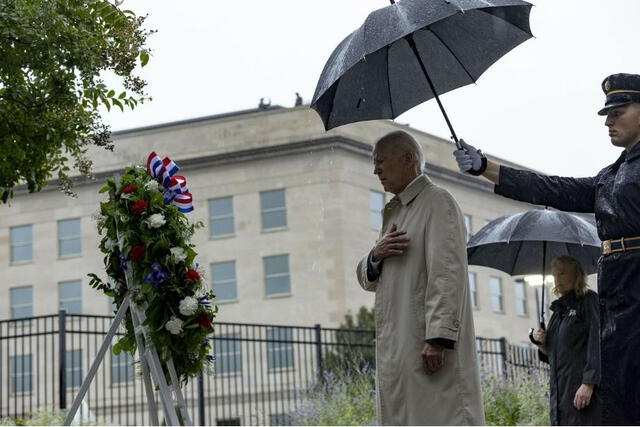 El presidente estadounidense Joe Biden pidió a los ciudadanos mantenerse unidos en su mensaje por la conmemoración del 11S. Foto: AFP   