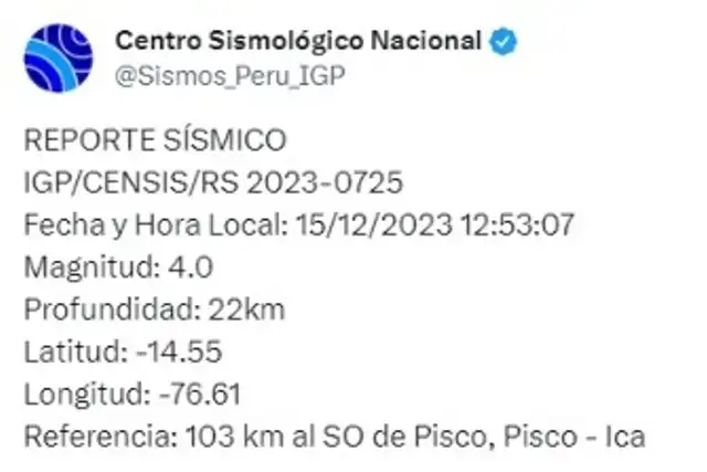 Sismo en Ica  