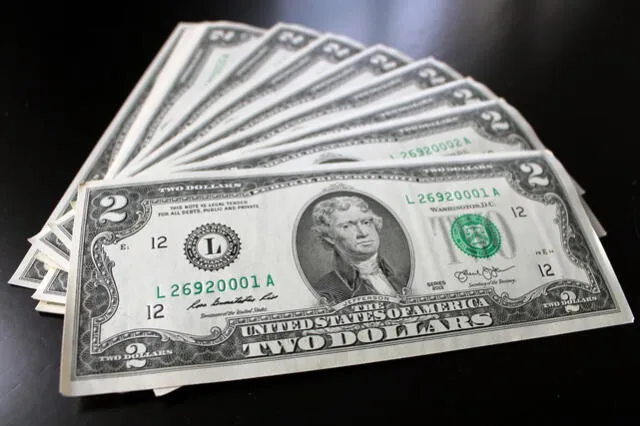 De los US$54.100 millones en moneda que circulaban en 2022, solo US$3.000 millones correspondían a billetes de US$2 dólares. Foto: Pixabay   
