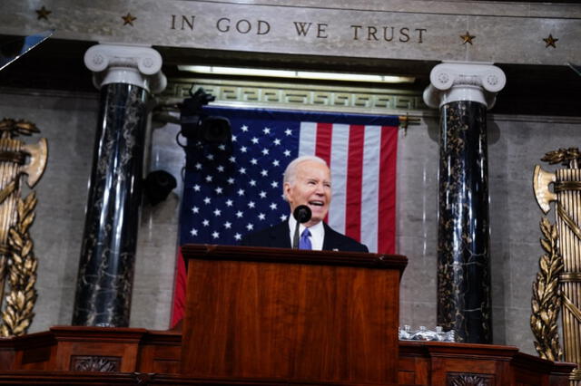 Durante el discurso, Biden abordó la situación en la Franja de Gaza más extensamente que nunca. Foto: AFP   