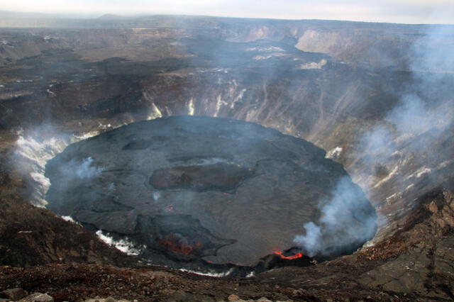 El volcán Kilauea, en Hawai, tiene una altura de 1.111 m.Foto: AFP   