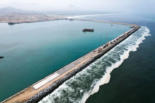 Construcción del Megapuerto de Chancay. Foto: Andina.   