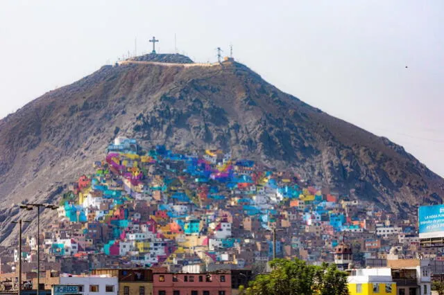 Así luce el Cerro San Crístobal por la parte de Acho. Foto: Andina   