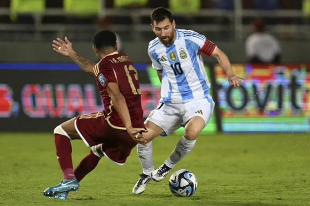 Messi no pudo con la Vinotinto en Maturín. Foto: AFP   