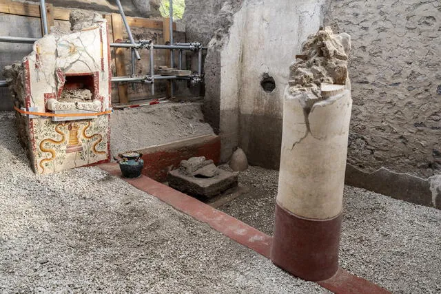 La casa fue encontrada en la Ínsula de los Castos Amantes, en el distrito central de Pompeya, un área famosa por sus decoraciones refinadas y viviendas autónomas. Foto: Parco archeologico di Pompei   