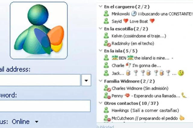  Así lucían los grupos en MSN Messenger. Foto: Yahoo   