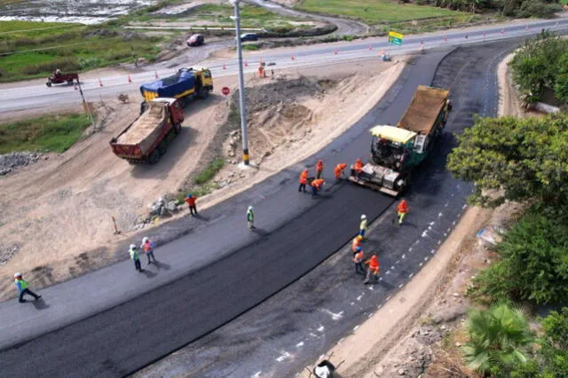 MTC ejecuta la nueva vía que será parte de la Autopista del Norte. Foto: difusión MTC ejecuta la nueva vía que será parte de la Autopista del Norte. Foto: difusión