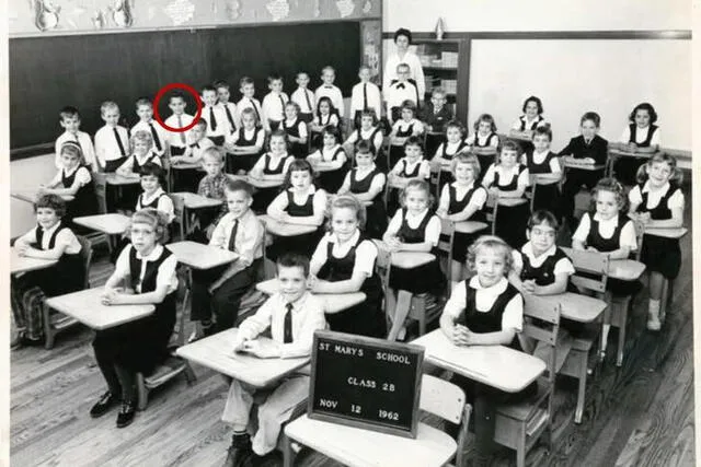 El nuevo papa León XIV en segundo grado, mientras asistía a la escuela primaria en Chicago. Foto: Chicago Sun Times El nuevo papa León XIV en segundo grado, mientras asistía a la escuela primaria en Chicago. Foto: Chicago Sun Times