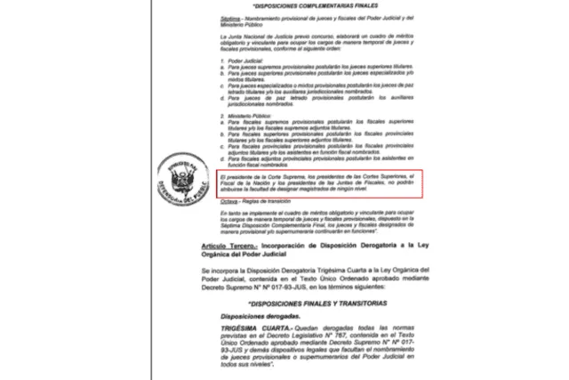 Extracto del proyecto de ley que quita facultad al Poder Judicial y Fiscalía de nombrar a jueces y fiscales. Extracto del proyecto de ley que quita facultad al Poder Judicial y Fiscalía de nombrar a jueces y fiscales.