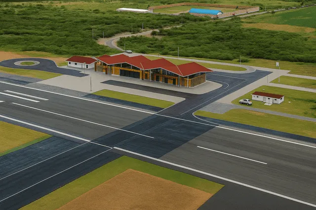 Así luciría nuevo aeropuerto de Jaén. Foto: Chat GTP/IA Así luciría nuevo aeropuerto de Jaén. Foto: Chat GTP/IA