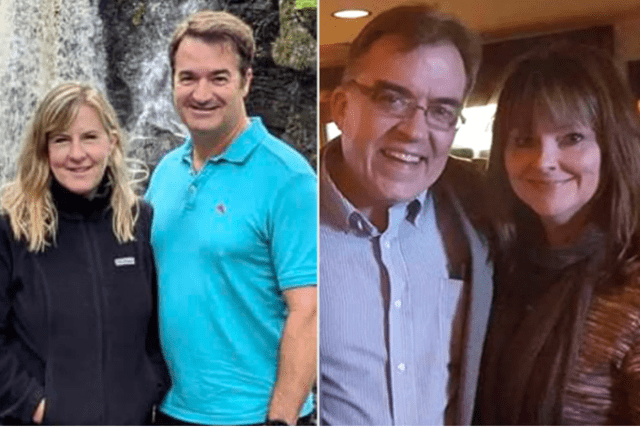 De izquierda a derecha: Melissa y Mark Hortman, y John e Yvette Hoffman. Las autoridades creen que se trató del mismo atacante. De izquierda a derecha: Melissa y Mark Hortman, y John e Yvette Hoffman. Las autoridades creen que se trató del mismo atacante.
