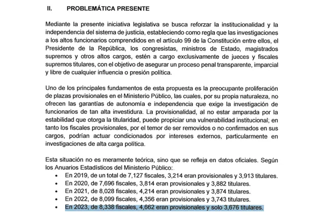 Gonza justifica su proyecto de ley alegando que los jueces y fiscales provisionales no garantizan imparcialidad. Foto: Perú Libre2   