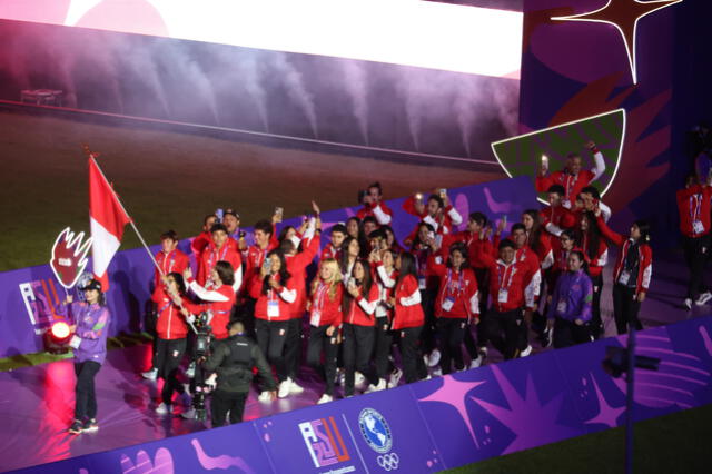 Así desfilaron los representantes de la delegación peruana en los Juegos Panamericanos Junior ASU 2025. Foto: cortesía   