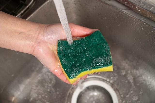  Las esponjas de melamina liberan microplásticos al frotarse con los utensilios de cocina.   