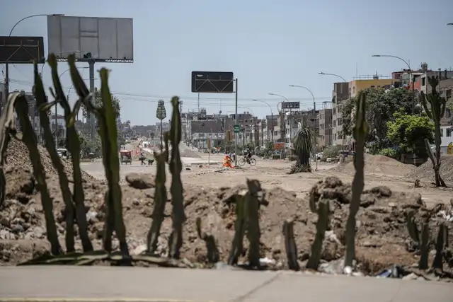  Muchas obras priorizan el cemento en lugar de los espacios verdes, como la Vía Expresa Norte, ejecutada por la Municipalidad de Lima, que está transformando un área antes destinada a los árboles a pistas y vereda. Foto: John Reyes / La República.   