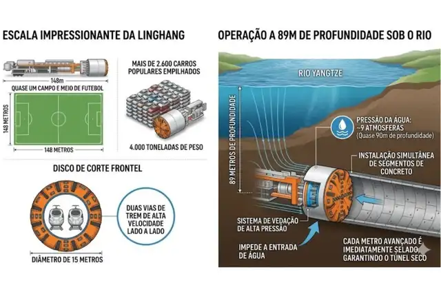 La excavación china abarca 14 kilómetros de longitud y sortea retos técnicos mediante sistemas de control. Foto: CCTV13