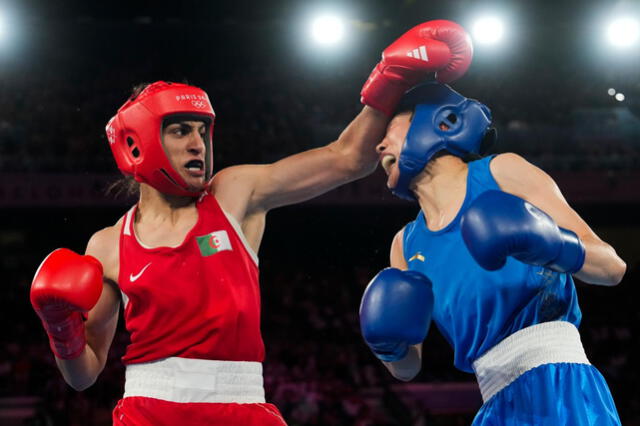 Imane Khelif of Algeria, left, fights Yang Liu of China in the women’s 66 kg boxing final at the 2024 Summer Olympics on August 9, 2024. Photo: AFP Imane Khelif of Algeria, left, fights Yang Liu of China in the women’s 66 kg boxing final at the 2024 Summer Olympics on August 9, 2024. Photo: AFP