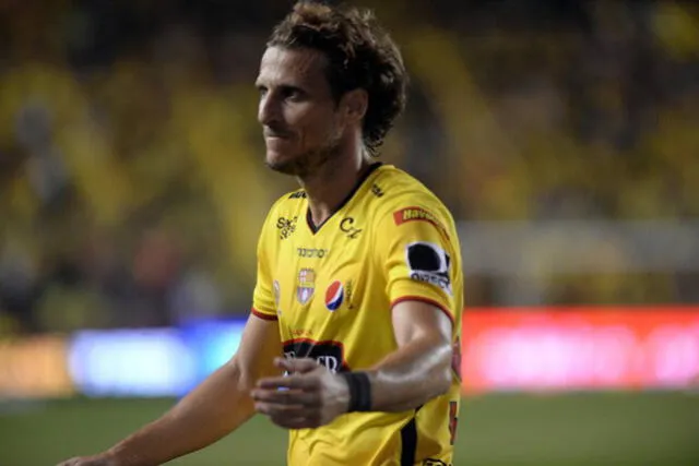 Diego Forlán en Barcelona SC en el 2017. Foto: Barcelona SC