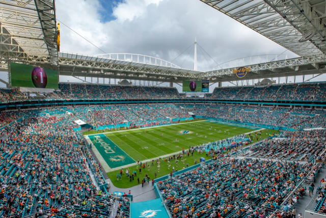 El Hard Rock Stadium es el hogar de los Miami Dolphins. Foto: HOK 