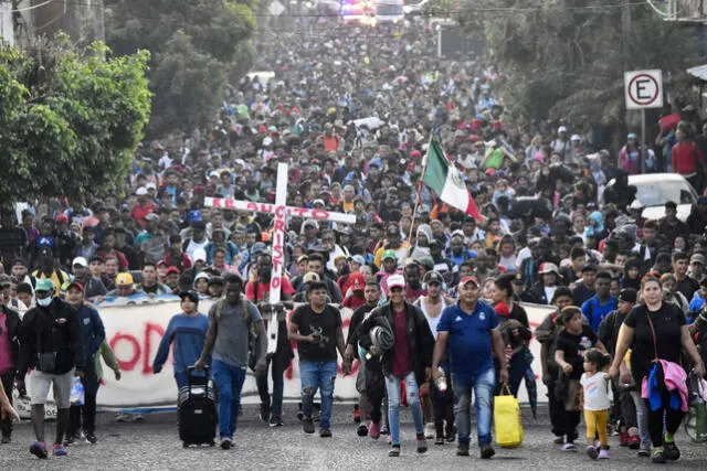 Caravana de migrantes. Foto: AFP   