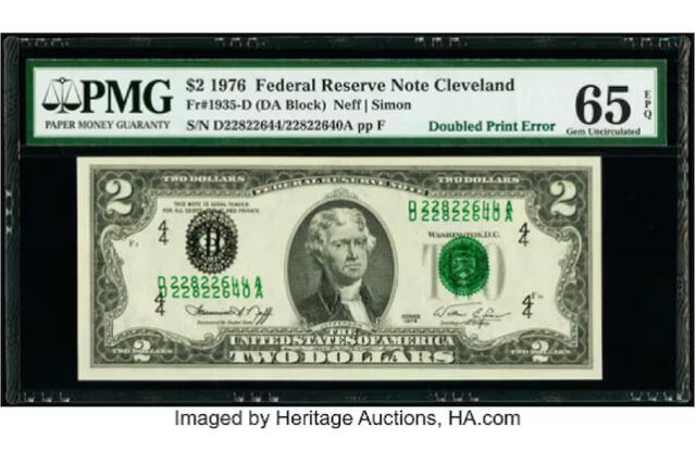 billete de dos dólares