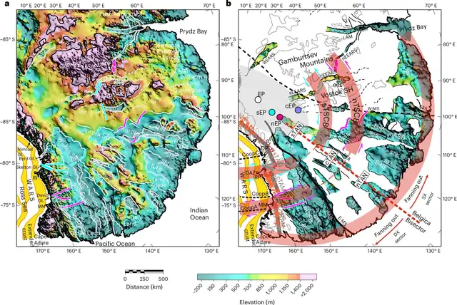 Cuencas controladas por fallas y marco estructural interpretado en la recientemente identificada EAFBP. Foto: Nature Geoscience Cuencas controladas por fallas y marco estructural interpretado en la recientemente identificada EAFBP. Foto: Nature Geoscience
