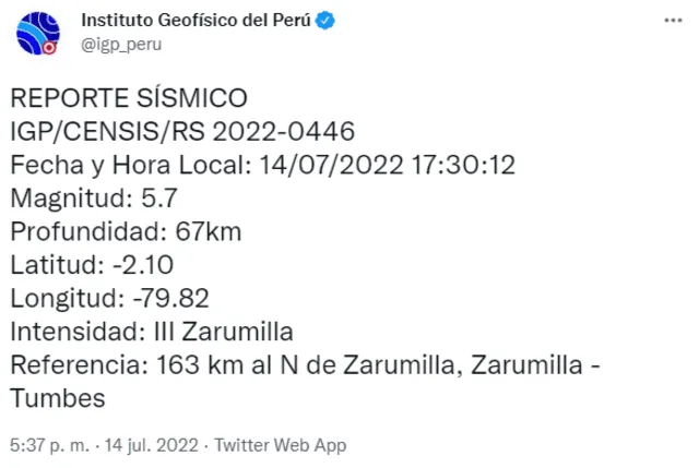 Sismo HOY jueves 14 de julio 2022 Sismo HOY jueves 14 de julio 2022