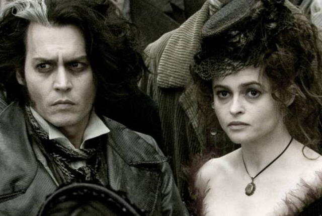 Johnny Depp y Helena Bonham Carter en "Sweeney Todd" de Tim Burton