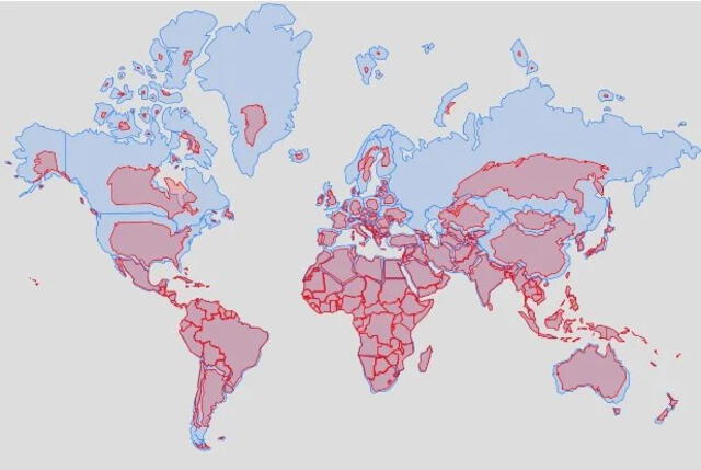 ¿Por qué motivo Google Maps no muestra el tamaño real de los países?