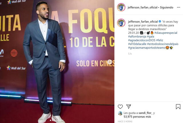 Último post de Jefferson Farfán en Instagram.