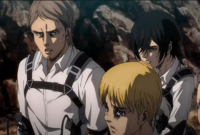 Mikasa, Armin y Jean planeando un ataque contra los jaegeristas. Foto: MAPPA Studios