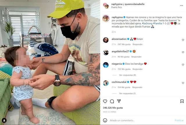 Raphy Pina estremece las redes sociales al aparecer usando un grillete electrónico junto a su pequeña Vida Isabelle. Foto: Raphy Pina/Instagram