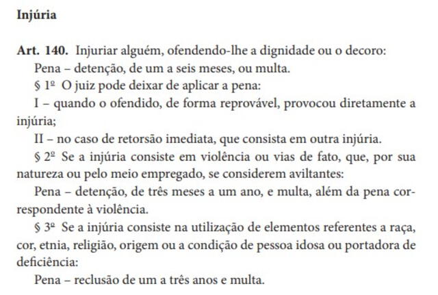 Código penal de Brasil sobre actos racistas. <strong>Foto: captura</strong>   